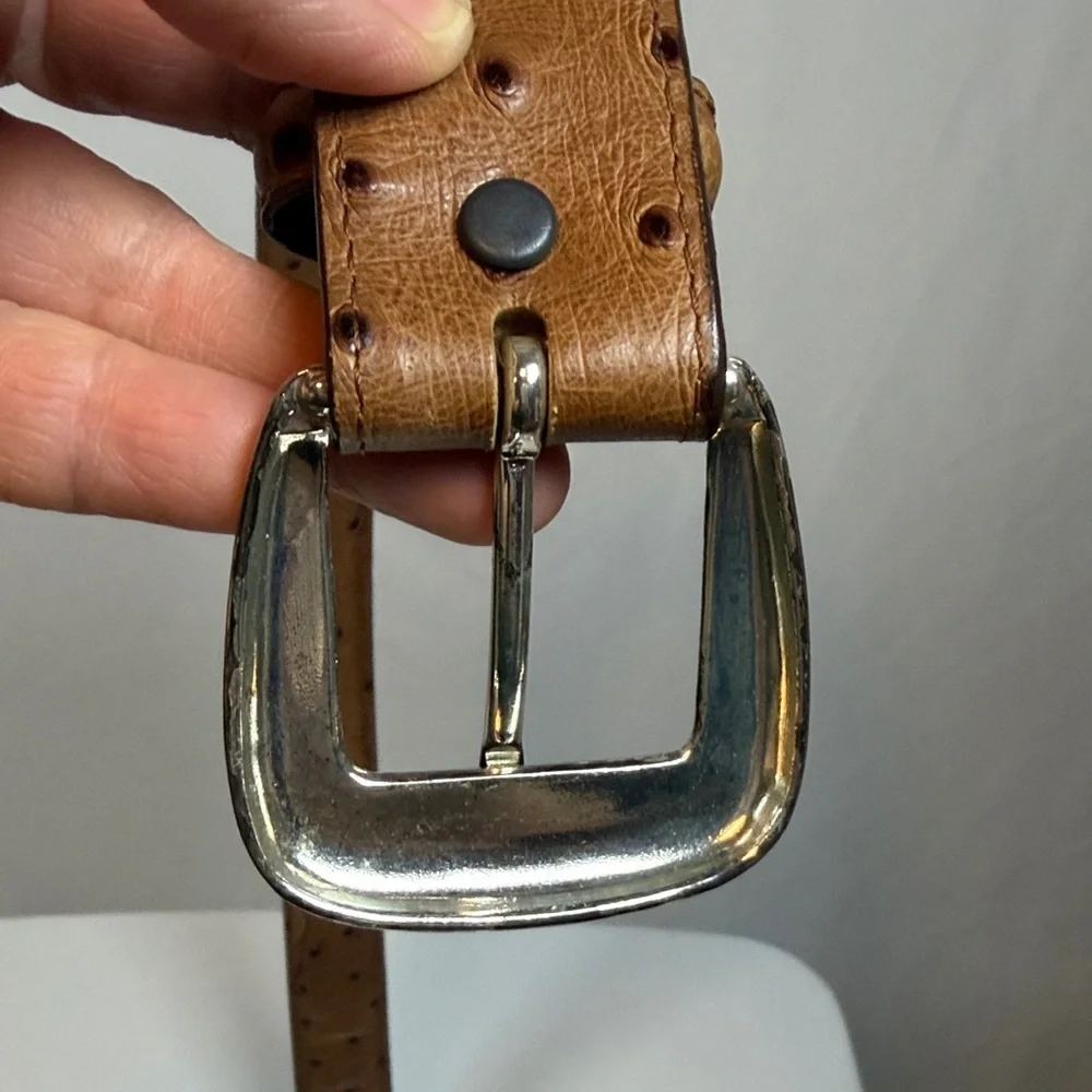 Tony Lama Men’s Leather Ostrich Belt Size 28 1379L